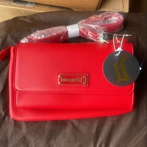 Loungefly Red Pin Trader Collector Crossbody with Crown Enamel Pin BNWT